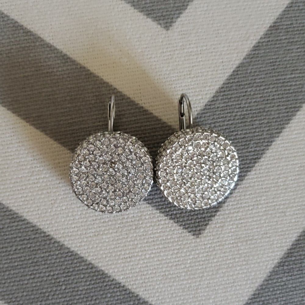 Vince Camuto Pave Rhinestone Disc Earrings